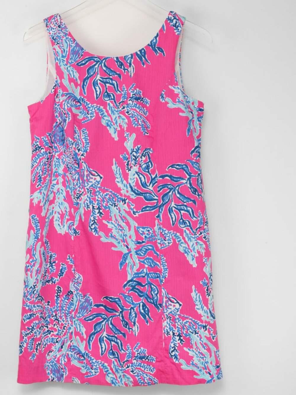 Lilly Pulitzer Cathy Shift Dress Sleeveless Mini Capri Pink Samba Blue Size 8 - Picture 2 of 7